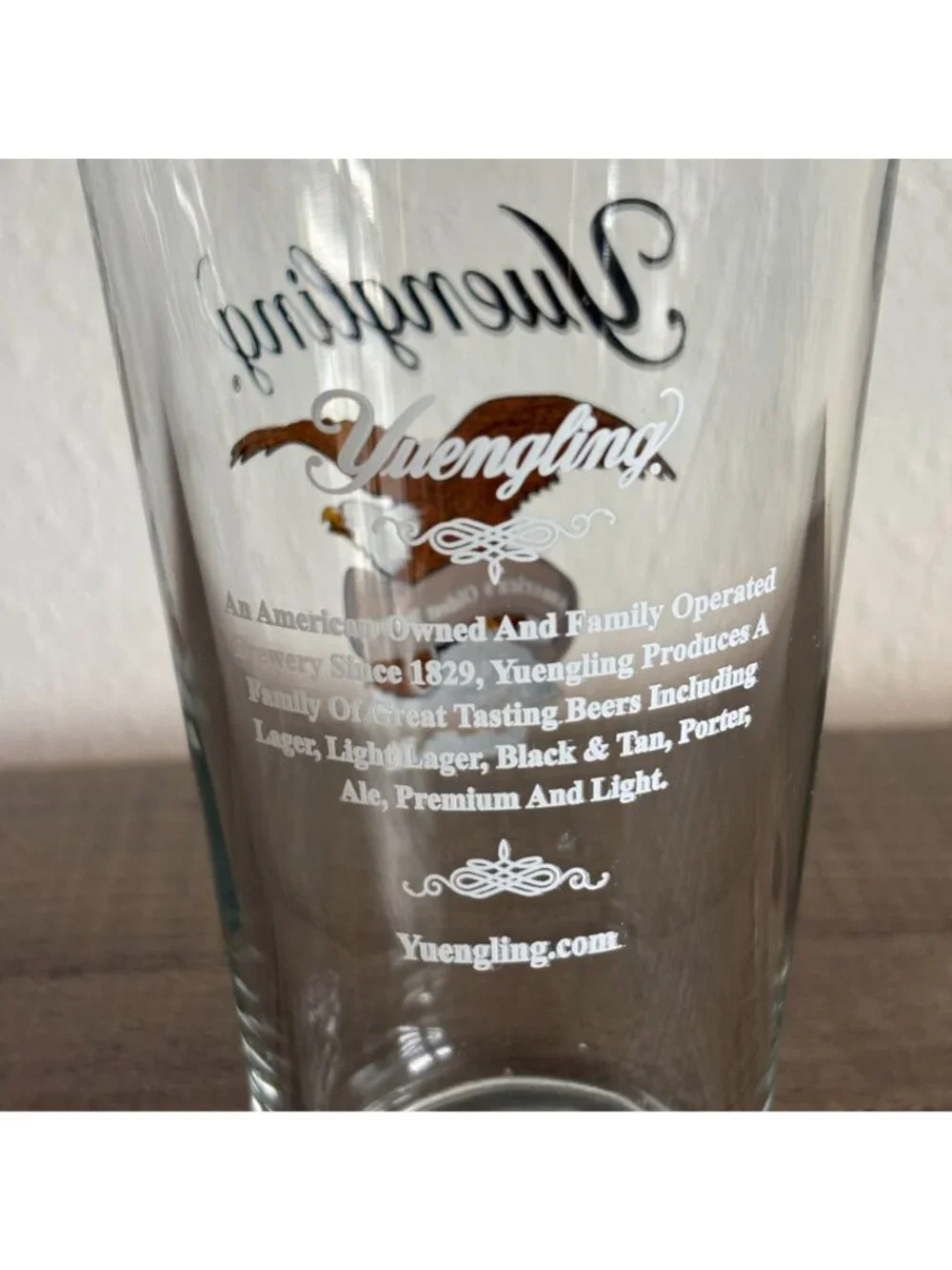 Yuengling Pint Glass Embossed‎ America's Oldest Brewery Eagle16 oz Pottsville PA